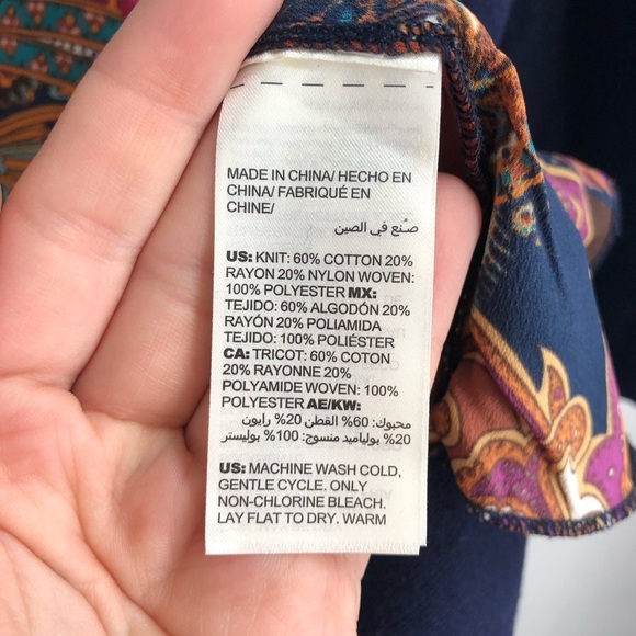 CHICO'S Paisley Woven-Back Cardigan Sweater Cotton Blend Silky Back Chico's 0 XS - Picture 7 of 11